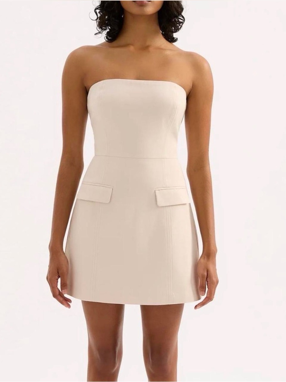 Nude Lucy Strapless Cream Mini Dress
